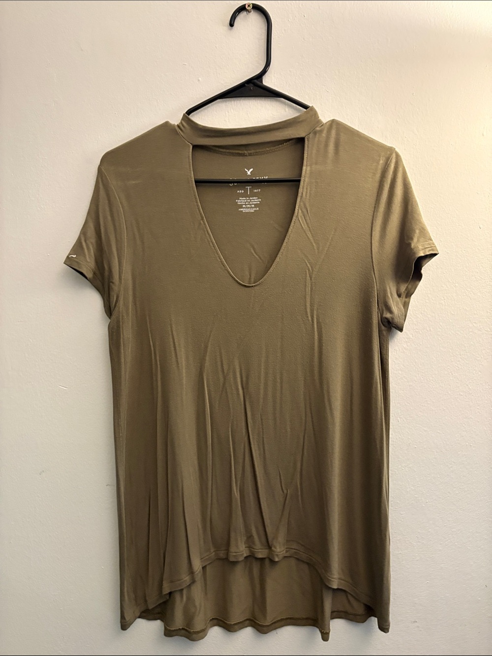 Olive V-Neck Choker Top - Women